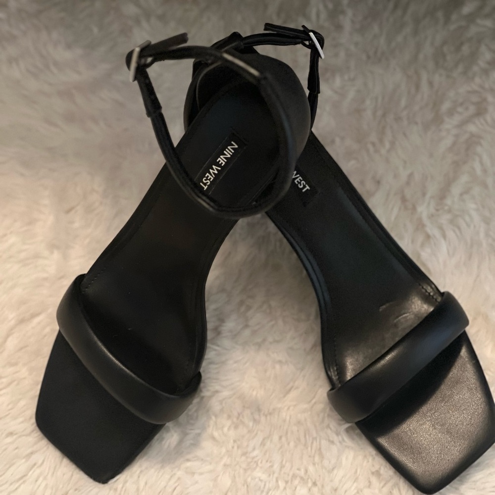 Nine West Black Heeled Sandals